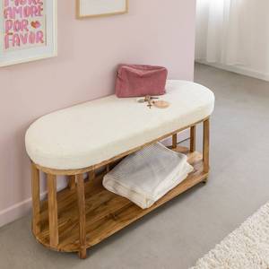 Banco Vandana Vertex Solace de madera y tela naranja - Product Image 1