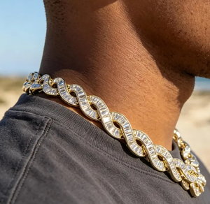 สร้อยคอคิวบาแบบ Iced Out ชุบโรเดียมประดับเพชรซิร์คอน สำหรับผู้ชายและผู้หญิง เหมาะเป็นของขวัญสำหรับงานปาร์ตี้ - Product Image 6