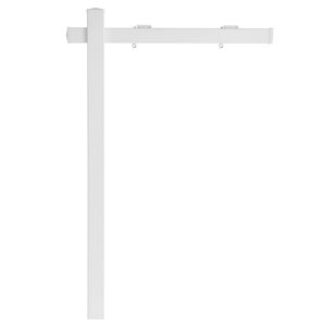 Supporto per cartello immobiliare in PVC da 6 piedi, resistente al vento, con braccio da 47 pollici, facile da installare, per cartelli da 36 pollici - Product Image 1