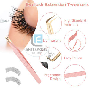 Pince à épiler professionnelle pour extensions de cils, en acier inoxydable, durable, prise parfaite, pointe fine, haute qualité - Product Image 2