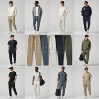 Pantalones de chándal elásticos de poliéster para hombre, lavados, con cordón, baratos al por mayor, excedentes de ropa de Bangladés, proveedor de lotes.
