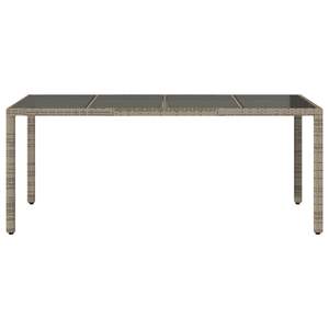 Mesa de Jardín de Ratán PE Gris para Exteriores con Acero con Recubrimiento en Polvo y Tapa de Vidrio Templado - Product Image 4