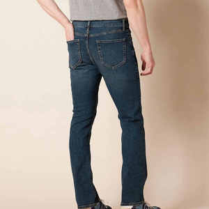 Jean droit décontracté pour homme, taille mi-haute, en denim élégant, séchage rapide, haute qualité, coupe slim, extensible - Product Image 4