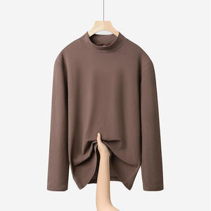 Regular Fit Crew Neck Pullover Solid Color Knitted Long Sleeve Polyester Quick Dry Streetwear Lined Men's <b>Sweatshirt</b> Spring Wear - Product Image 4