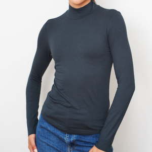 Custom Made Women's <b>Mock</b> <b>Neck</b> Long Sleeve <b>Tops</b> Shirts Fashion Clothes Casual Slim Fitted Long Sleeve <b>Mock</b> <b>Neck</b> Shirt Ladies - Product Image 1