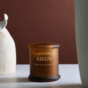 Vela Aromática de Lujo AIKUN con Lavanda y Manzanilla en Frasco de Vidrio Ámbar, Vela Relajante de Combustión Lenta para Pedidos al por Mayor B2B - Product Image 2