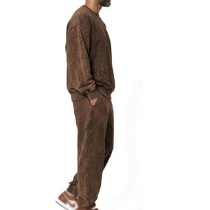 ชุดเสื้อสเวตเชิ้ตและกางเกงจ็อกเกอร์แบบย้อมสีเอซิดสำหรับผู้ชาย ชุดลำลองใส่สบายสำหรับออกกำลังกาย ชุดลำลองสำหรับใส่ในชีวิตประจำวันและสไตล์สตรีทแวร์ - Product Image 6