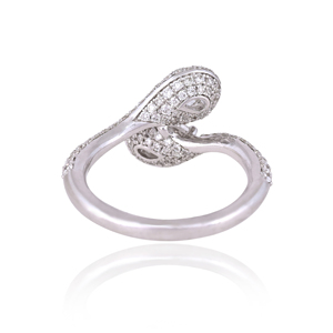 <b>Gold</b> Diamond <b>Ring</b> 925 White Elegant Two Tone Pear Shape Halo Statement <b>Cocktail</b> <b>Ring</b> Trendy Wedding Party Gift Fine Jewelry - Product Image 2