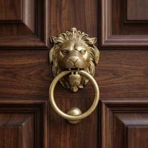 Cast Iron Industrial Lion Head <b>Door</b> Knocker Ring Oval Furniture Handle for Cabinet Drawer Wardrobe Dining Durable Design - Product Image 4