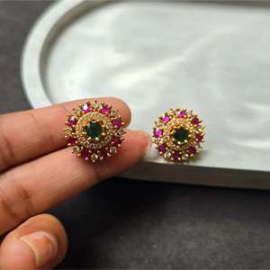 24K Gold Plated Stainless Steel Cute Number Stud Earrings - Product Image 1