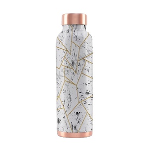 Bouteille d'eau réutilisable en cuivre artisanal de luxe 950 ml, légère, antirouille, étanche, haut de gamme, moderne, tendance, imprimée, pour l'extérieur - Product Image 1