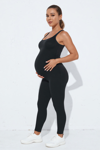 Conjunto de Yoga de 2 Piezas para Mujer Embarazada, Leggings Elásticos y Sujetador Deportivo, Color Sólido, Ropa Deportiva de Verano, Ropa Deportiva Personalizada para Embarazo - Product Image 6