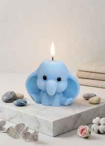 Natural Soy Wax Elephant Shaped Handmade Fruity Scented Art Candle Baptism <b>Gift</b> Luxury Cute Birthday Customize <b>Box</b> Available - Product Image 5