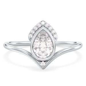 Anillos de compromiso solitarios de moissanita con corte de pera de 0.67 quilates REYES, recién llegados, personalizados, de oro macizo de 14K, joyería de regalo de boda para mujer - Product Image 1