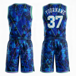 Uniformes de Baloncesto Estampados Nuevos OEM 2026 al por Mayor, 100% Poliéster, Cuello en V, Sin Mangas, Ligeros, Transpirables, Nombre del Equipo Personalizado - Product Image 3