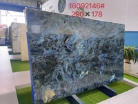Dalles de pierre de Quartzite de granit de Labradorite bleu lémurien naturel de luxe populaire de Madagascar pour les comptoirs de cuisine