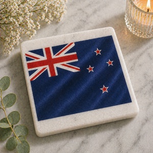 Best selling Canada flag <b>marble</b> coaster premium <b>square</b> stone <b>table</b> decor gift item modern stylish export quality design TRENDING - Product Image 4