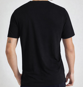 T-shirt en coton uni pour homme, coupe classique, léger, col rond, basique, personnalisable pour impression sur mesure, vente en gros OEM. - Product Image 3