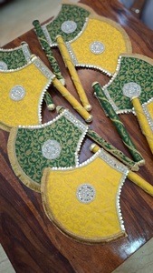 Abanicos de mano de plástico para fiestas, hechos a mano para disfraces de mascarada, cosplay, carnaval, bodas, Sangeet, Mehendi, modernos y desmontables - Product Image 3