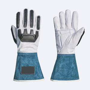 Goat Grain & Cowhide Split Leather Tig Mig Welding <b>Gloves</b> with TPR Impact Palm Heat & Cut Resistance for <b>Thinsulate</b> Lined Smooth - Product Image 5