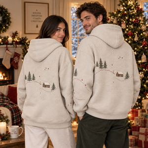 Vente en gros de sweats à capuche de Noël originaux, imprimés numériquement sur toute la surface, en polyester, personnalisables pour couples et familles, directement de l'usine, faible MOQ, festifs - Product Image 3
