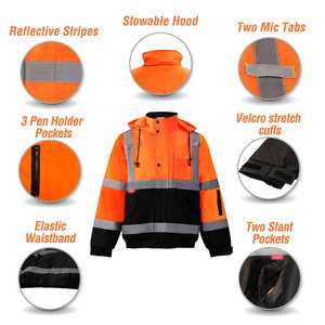 Wholesale Perfectionists <b>High</b> <b>Visibility</b> CE Certified Breathable Rip-Stop Zippered Reflective <b>Softshell</b> Polyester OEM Service - Product Image 3