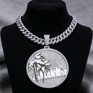 Colgante Étnico Hip Hop de Plata 925 con Baño de Rodio y Moissanita, Regalo para Él, Joyería Fina Personalizable, Colgantes y Dijes - Product Image 3