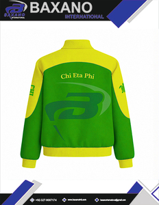 เสื้อแจ็คเก็ตผ้าทวิลล์คอตตอนสไตล์นักแข่งของชมรมชีเอต้าฟี พร้อมโลโก้แบบกำหนดเอง เสื้อผ้าสไตล์กรีก คอตั้ง และเสื้อแจ็คเก็ตนักแข่งแบบคัลเลอร์บล็อก - Product Image 6