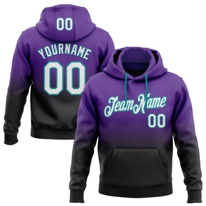 Sudadera con Capucha Deportiva de Moda, Diseño Nuevo, Personalizada, con Degradado en Morado, Blanco, Negro y Verde Azulado, Venta al Por Mayor Directa de Fábrica - Product Image 1