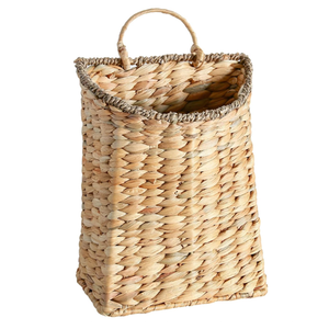 Decorative Water Hyacinth <b>Hanging</b> <b>Basket</b>, Handwoven Wall Storage Organizer for <b>Garden</b> Balcony Living Room and Kitchen Decor - Product Image 1