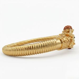 กำไลข้อมือทองคำแท้ 14KT ประดับเพชร ทริชูล ดัมรู รูดราคชา 3.18 กะรัต - Product Image 4