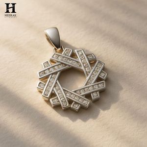 จี้เพชรรูปทรงเรขาคณิตสุดหรูเครื่องประดับทอง14K/18K ดีไซน์แอบสแตรกต์งานฝีมือชั้นดีจากเพชรเฮรัค - Product Image 4