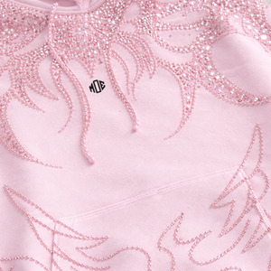 Men Rhinestone Hoodies Sets Oversized Streetwear Custom Logo Wholesale Bulk OEM Supplier Premium Quality Heavyweight Fleece - Product Image 2