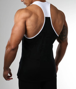 Camiseta sin mangas negra para hombre, cuello redondo, tejido de punto, color sólido, informal, transpirable, de secado rápido, estilo vintage, poliéster en la parte delantera - Product Image 2
