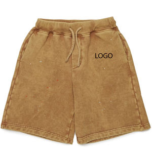 Shorts pour garçons en molleton uni avec logo personnalisé, design décontracté et respirant avec cordon de serrage 2026 - Product Image 1