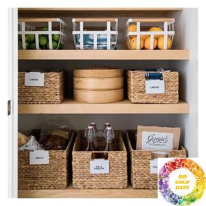 Ensemble de paniers rectangulaires en jacinthe d'eau faits à la main, trois tailles, pour une organisation de rangement flexible et une solution d'utilisation domestique - Product Image 4