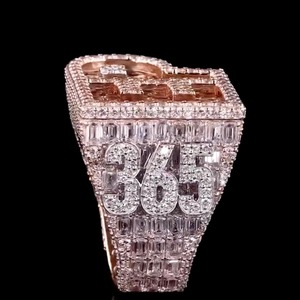 Gold Plated VS+ Moissanite <b>Initial</b> Letter <b>Ring</b> Iced Out Name <b>Ring</b> Custom Hip Hop Bling <b>Ring</b> Personalized Jewelry Men - Product Image 2
