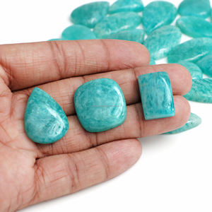 Lot en gros de cabochons en amazonite, pierres précieuses naturelles pour la fabrication de bijoux, cabochons en vrac - Product Image 1
