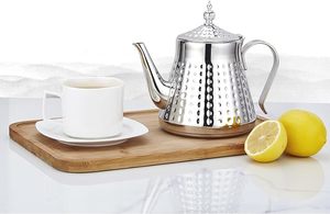 Commercial Eco-Friendly Stainless Steel Teas Coffee <b>Pot</b> <b>Lid</b> Elegant Serving Kettle Handle Mirror Finish Hotel Restaurant Home - Product Image 2