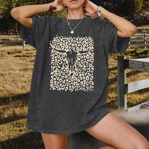 T-shirt oversize délavé à l'acide et effet usé pour femme, 100 % coton 240 GSM, épaules tombantes, style vintage - Product Image 6