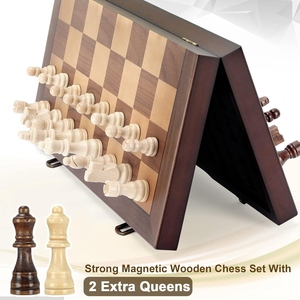 Handcrafted <b>Wooden</b> <b>Chess</b> <b>Set</b> Foldable Storage Box Board With Secure Latches And Custom Fitted Piece Compartments for Family Fun - Product Image 3