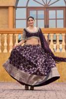 Ensemble Lehenga Choli en soie jacquard Miragi avec broderie Zari et sequins, dupatta en georgette, tenue de fête 156 jecard lehngha kh