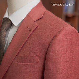 Traje a medida de dos piezas para hombre, color naranja quemado oscuro, chaqueta y pantalones. |   Colección de Colores Naturales - Product Image 6