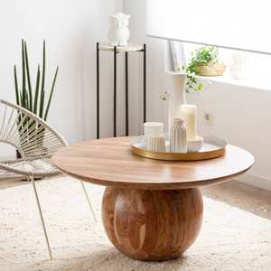 Table basse ronde en bois d'acacia Vandana Aston Sierra - Product Image 1