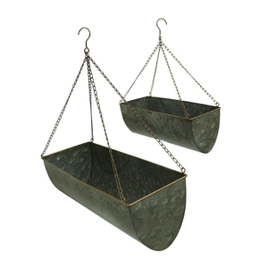 Jardinière suspendue en métal galvanisé à 3 niveaux, style ferme, pour décoration de jardin intérieur et extérieur, pot robuste avec chaîne en fer - Product Image 6