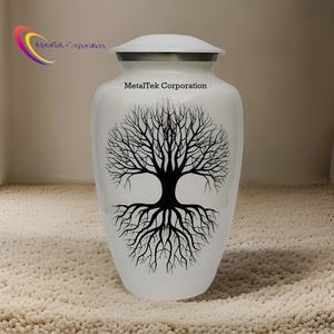 Urne funéraire artisanale en métal pour cendres d'adultes, en aluminium durable avec couvercle à filetage sécurisé, design moderne, décoration funéraire - Product Image 5