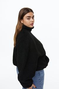 Sudadera de felpa de borreguillo para mujer con media cremallera, jersey térmico, sudadera con capucha para mujer - Product Image 4
