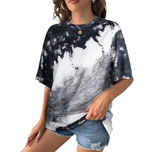 Camiseta Tie Dye Transpirable y Suave para Mujer, Camiseta Tie Dye de Moda Urbana para Mujer, Camiseta Tie Dye de Tendencia Inteligente para Mujer - Product Image 2