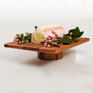 Soportes de mesa de pedestal de madera de acacia para decorar y servir cupcakes, postres, bodas y fiestas de cumpleaños, uso de madera maciza - Product Image 3