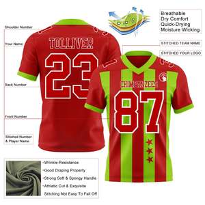 Maillot de football américain personnalisé le plus vendu, 100 % polyester, maille respirante, logo d'équipe, nom et numéro du joueur, fabricant OEM - Product Image 2